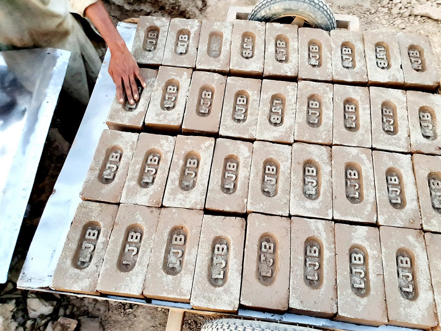 Freshly made bricks